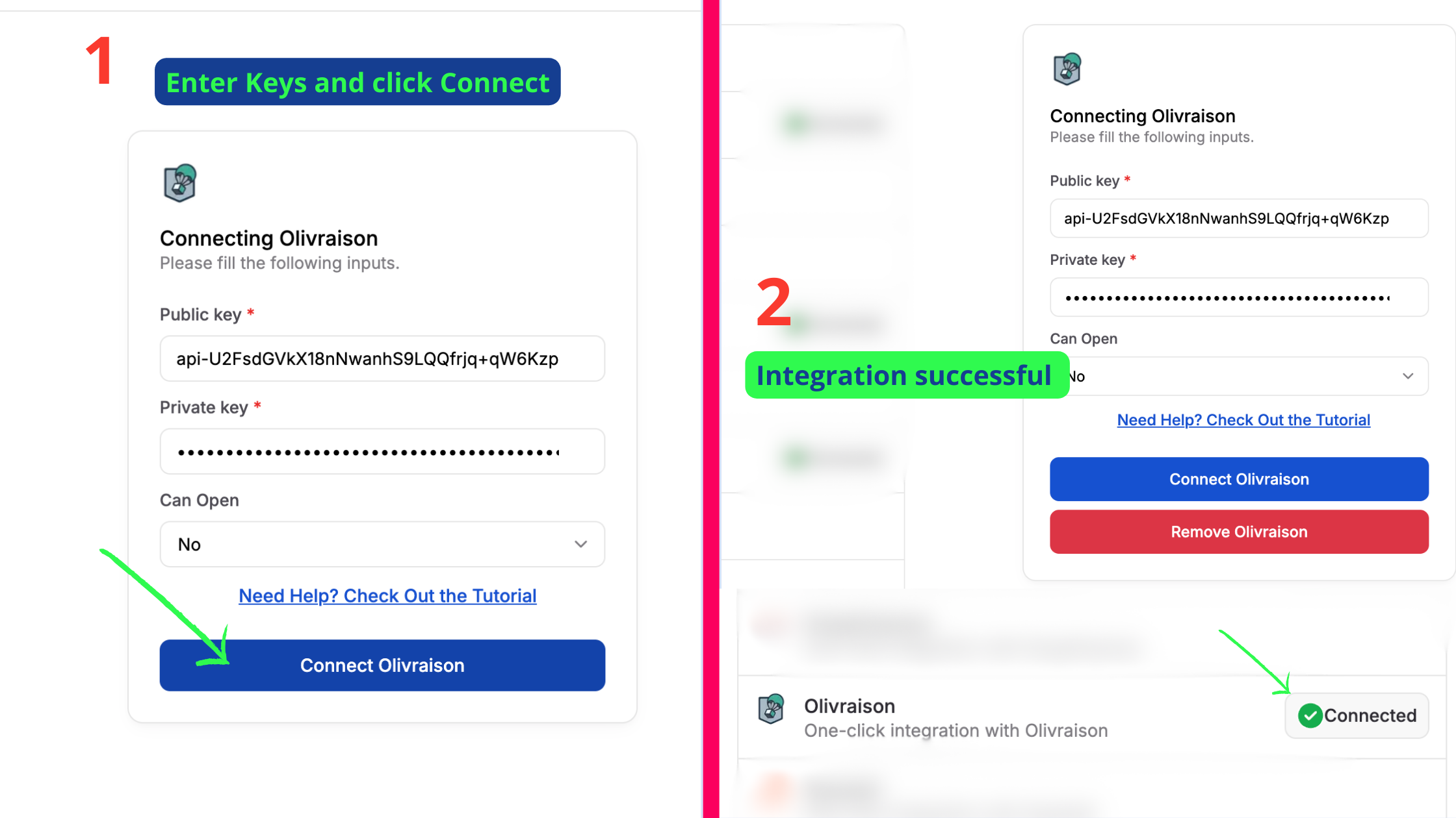Olivraison integration final step